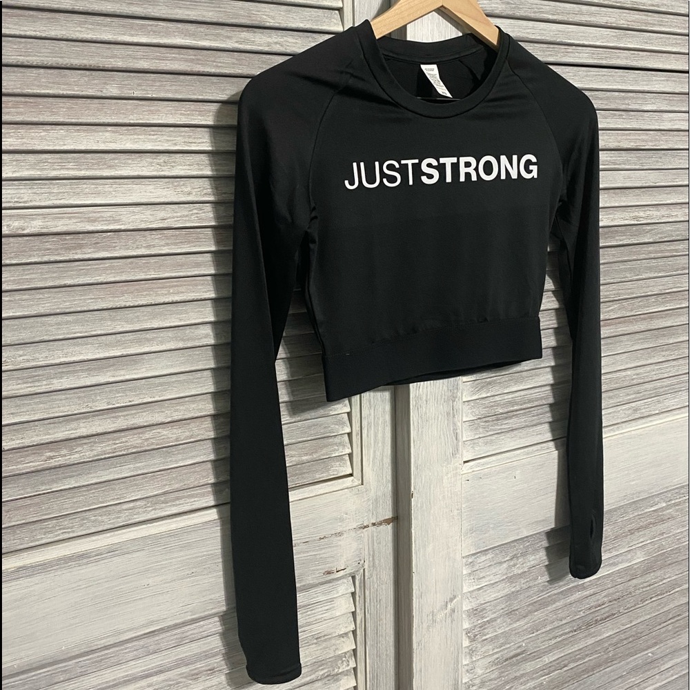 Just Strong Black Athletic Crop